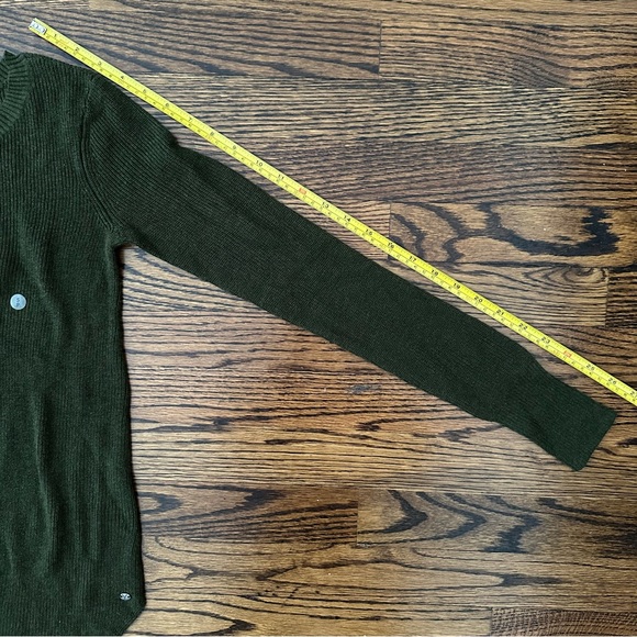 NWT American Eagle Outfitters Small Green Light Ribbed Knit Long Sleeve - Picture 10 of 12